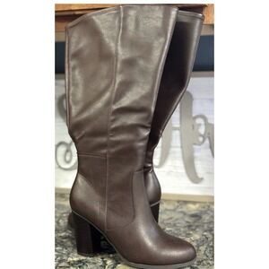 Style&co. Addyy Brown Knee High Extra Wide Calf Boots (Size: 7.5W) #2-40
